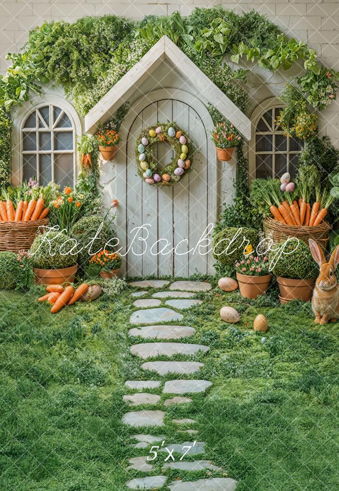 easter house plants Lightning Deal #6 Kate Easter House Bunny Garden Carrots Backdrop Designed by Emetselch, Microfiber / 5x7ft(1.5x2.2m)