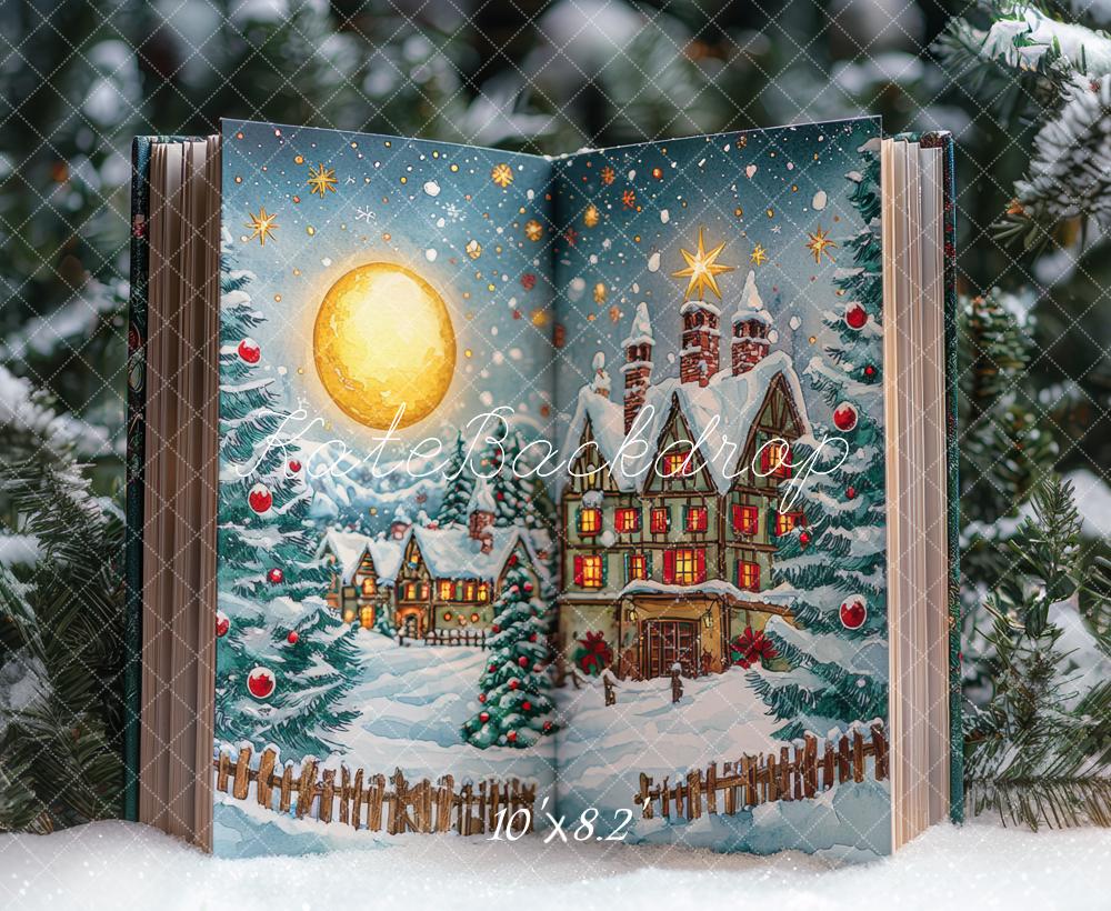 Cuento de Navidad de Kate Fondo invernal nevado Diseñado por Mini MakeBelieve