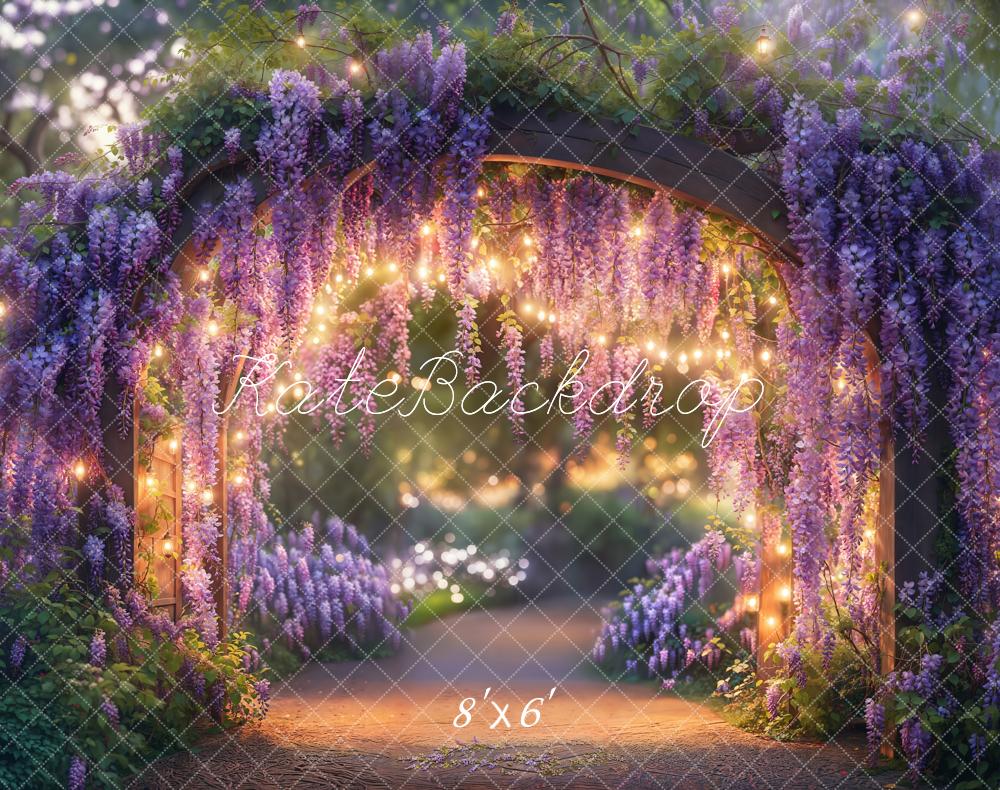 Kate Spring Fairy Wisteria Archway Lights Backdrop Designed by Emetselch