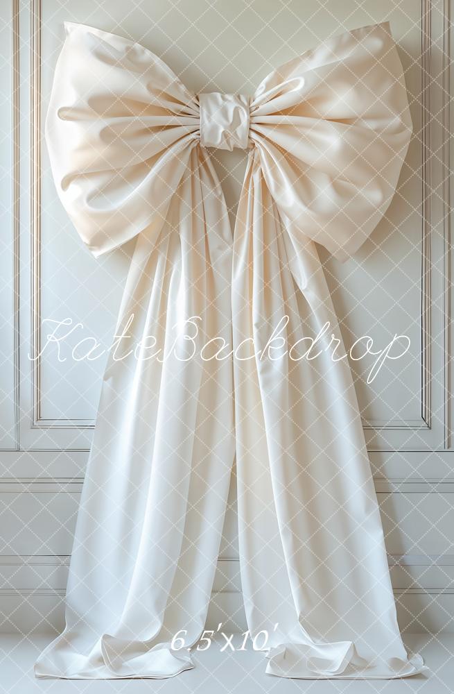 Fondo Crema con Gran Lazo Elegante Diseñado por Emetselch