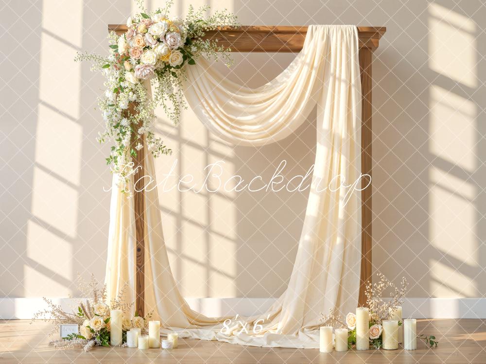 Kate Mother's Day Flower Arch Cream Candles Backdrop Designed by Emetselch