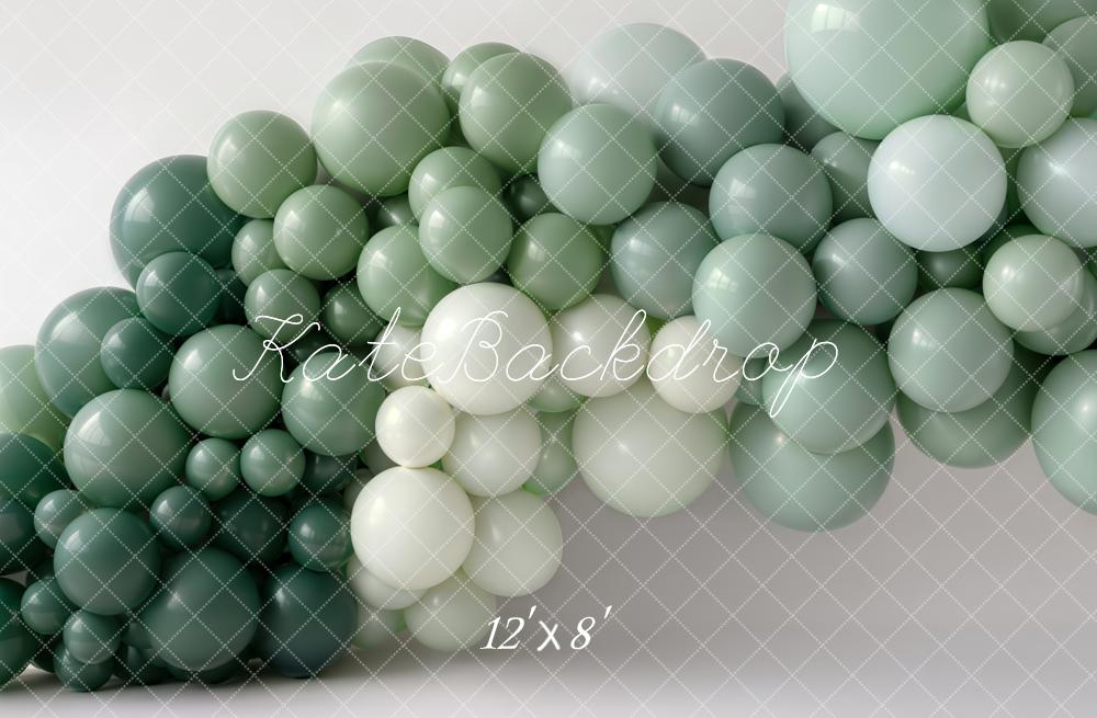 Kate Green Gradient Balloon Garland Printed Backdrop Designed by Emetselch
