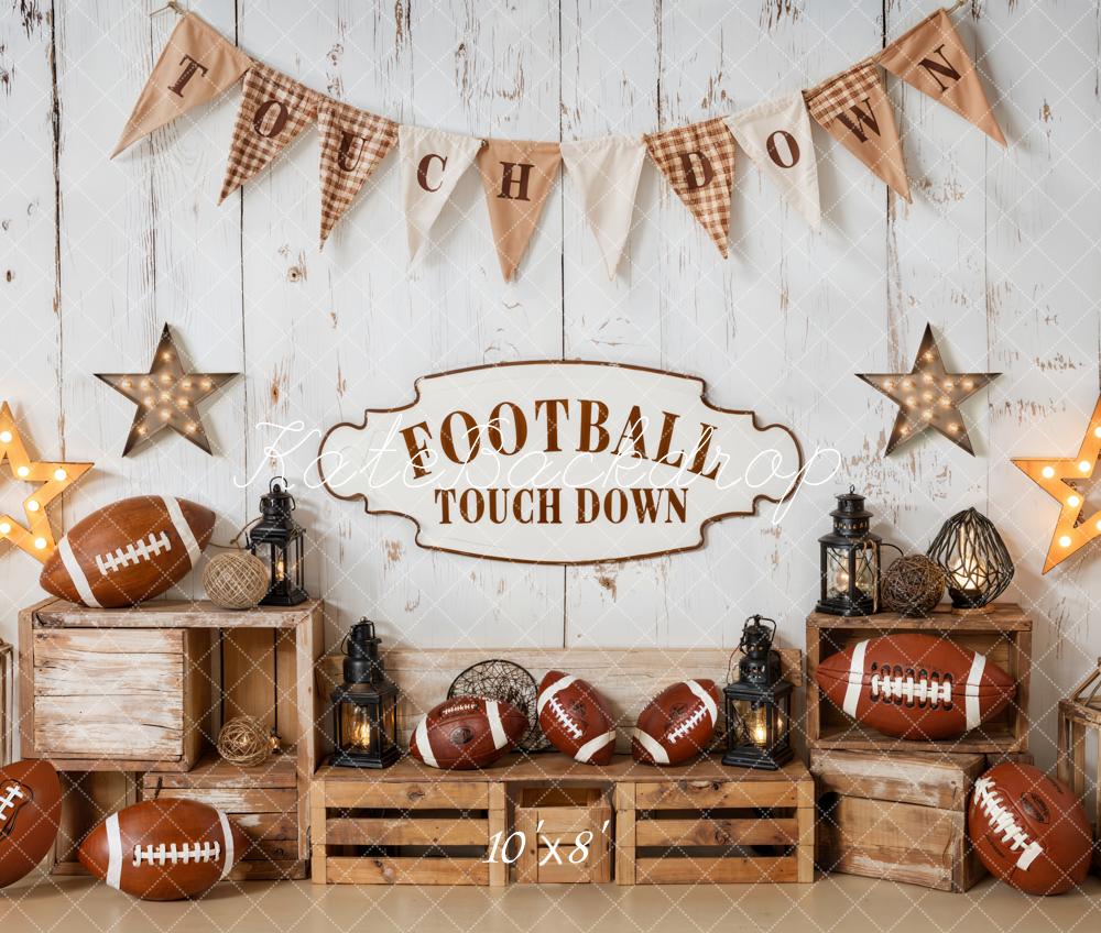 Kate Cake Smash Football Touchdown Rustic Wood Backdrop Designed by Emetselch