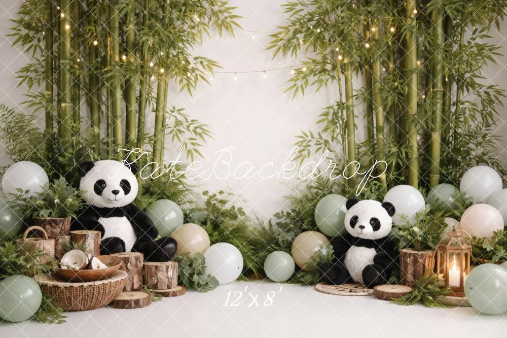 Kate Panda Bamboo Forest Balloons Lanterns Printed Backdrop Designed by Vertigo Productions