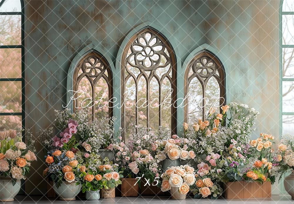 Vintage Gothic Floral Window Backdrop