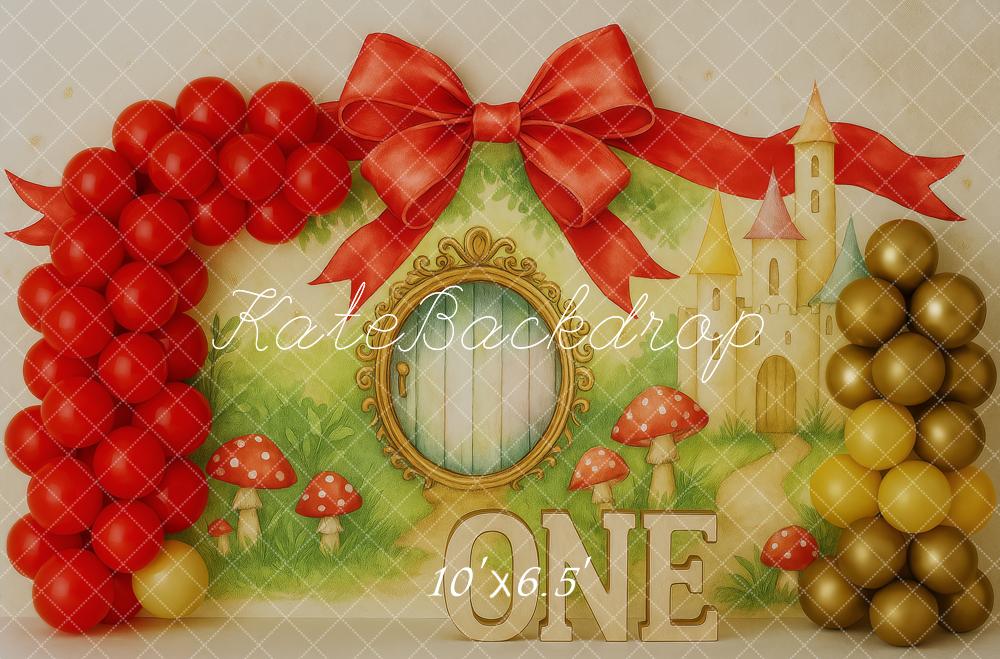 Kate Cake Smash Birthday Princess Castle Bow Backdrop Designed by Patty Roberts