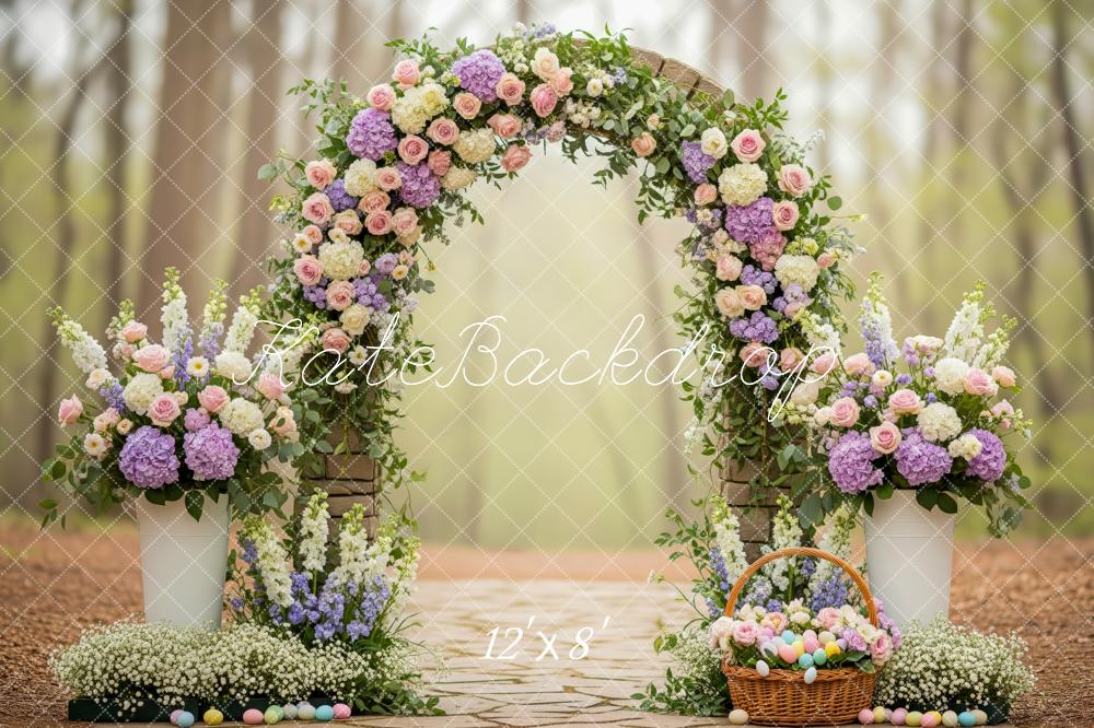 Kate Easter Flower Arch Pastel Flowers Backdrop Designed by Patty Roberts