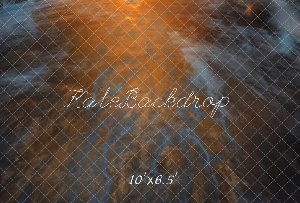 Kate Abstract Cave Orange Blue Floor Backdrop Backdrop Designed by Emetselch