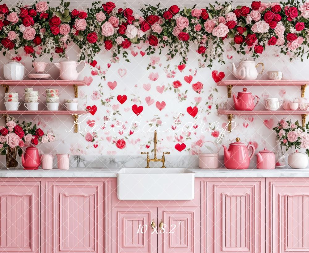 Fondo Rosa de Cocina Roses Diseñado por Patty Roberts