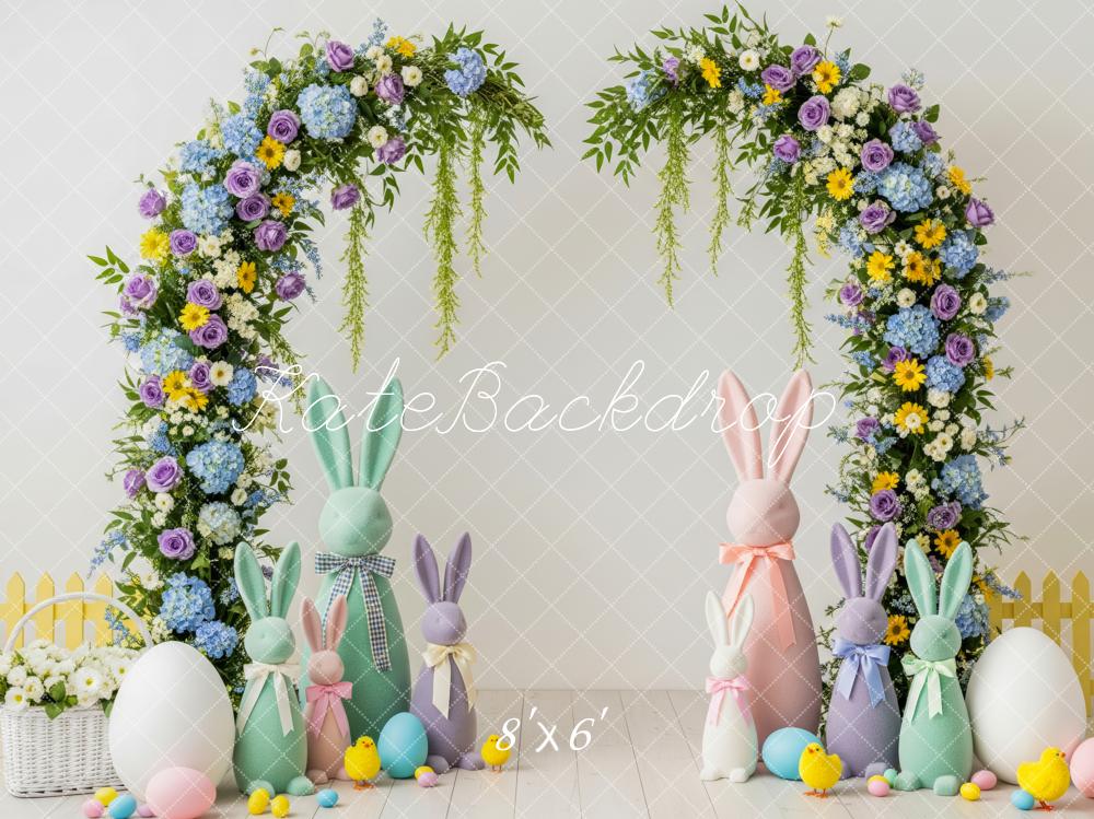 Kate Easter Bunny Flower Arch Pastel Eggs Backdrop Designed by Patty Roberts