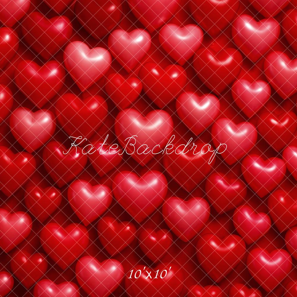 Kate Valentine's Day Red Heart Pattern Backdrop Designed by Megan Leigh Photography