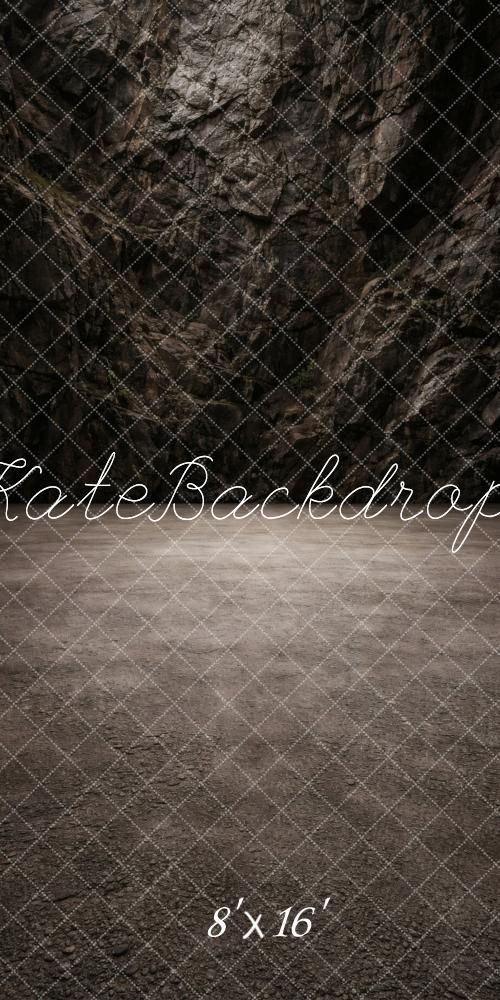Kate Sweep Dark Stone Wall and Floor Printed Backdrop Designed by Vertigo Productions