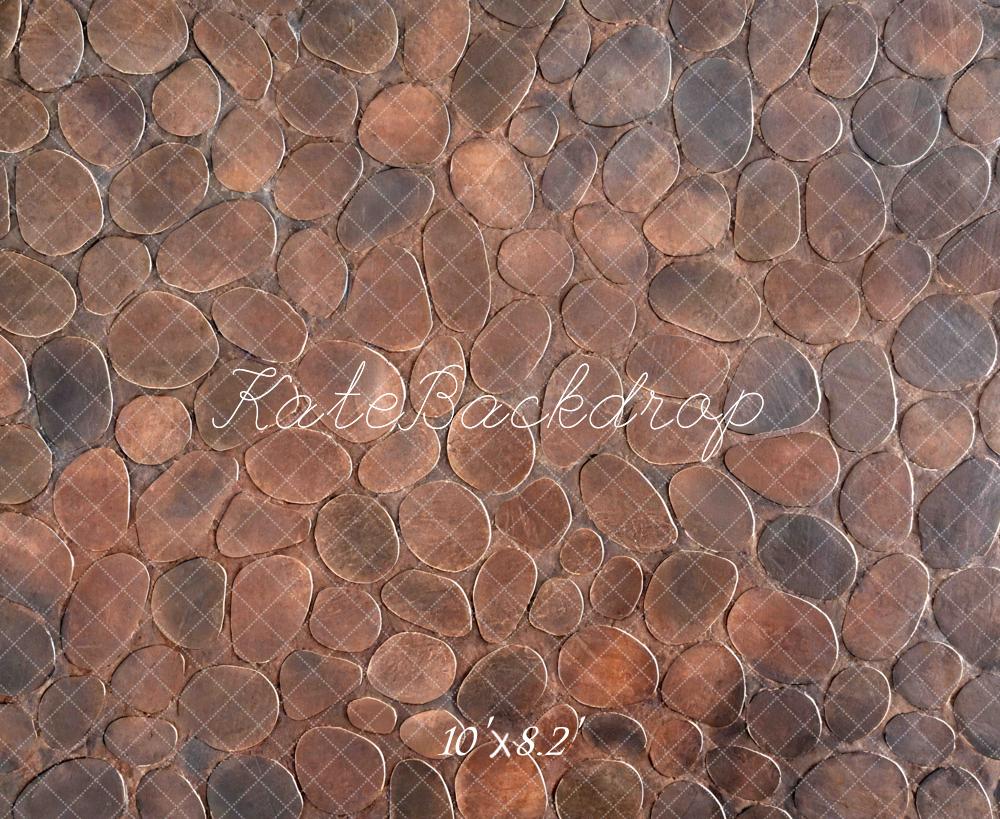 Kate Brown Cobblestone Floor Printed Backdrop Designed by Mini MakeBelieve