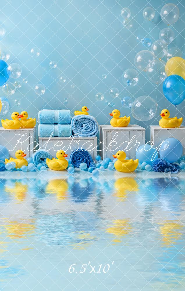 Lightning Deal Kate Baby Shower Cake Smash Duck Yellow Blue Balloons Bath Backdrop Designed by Emetselch