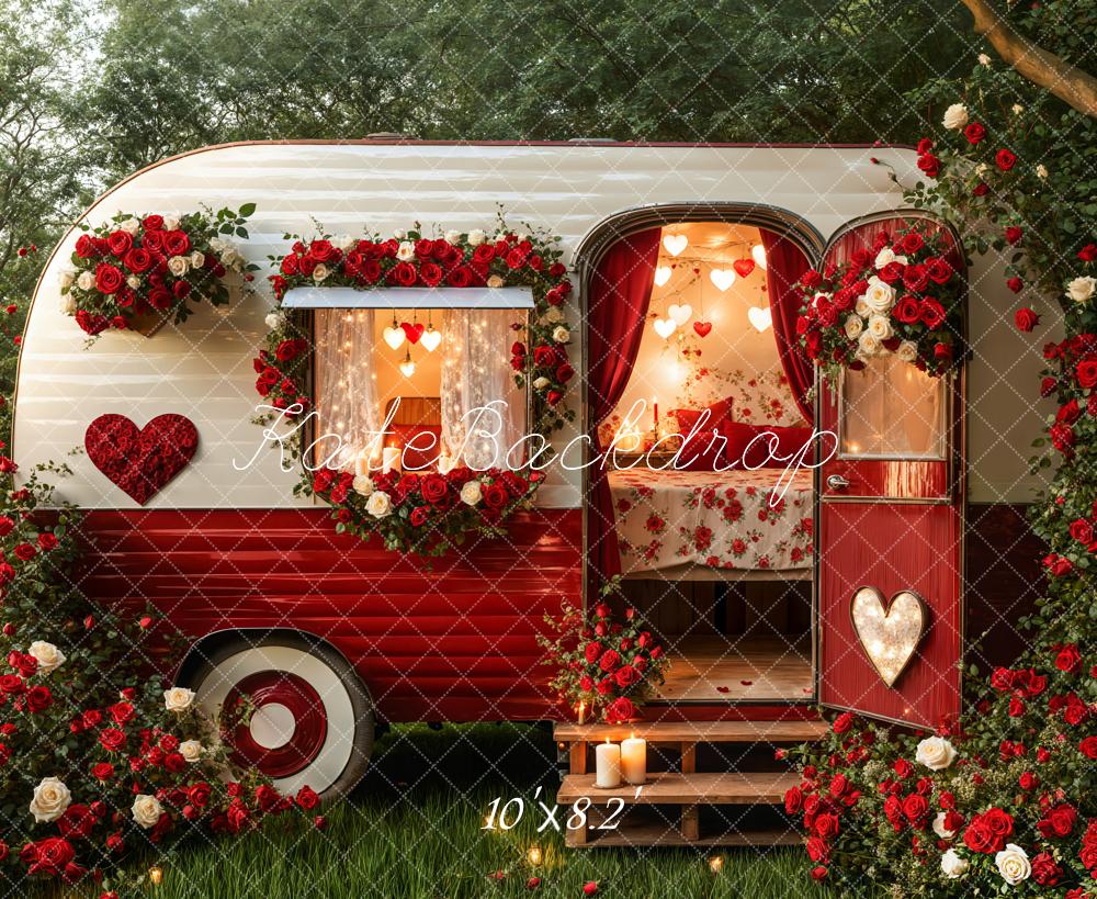 Fondo Romántico de Corazón de Camper del Día de San Valentín Diseñado por Emetselch