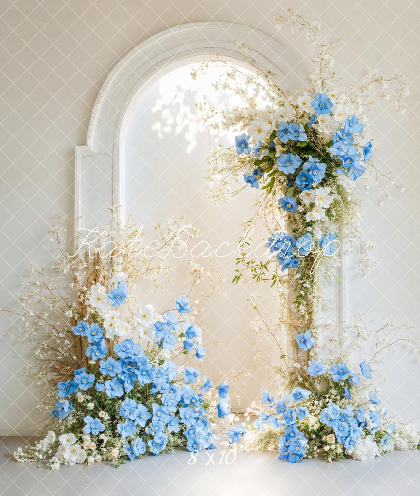 Elegante Bloemen Boog Blauwe Foto Achtergrond Designed by Emetselch