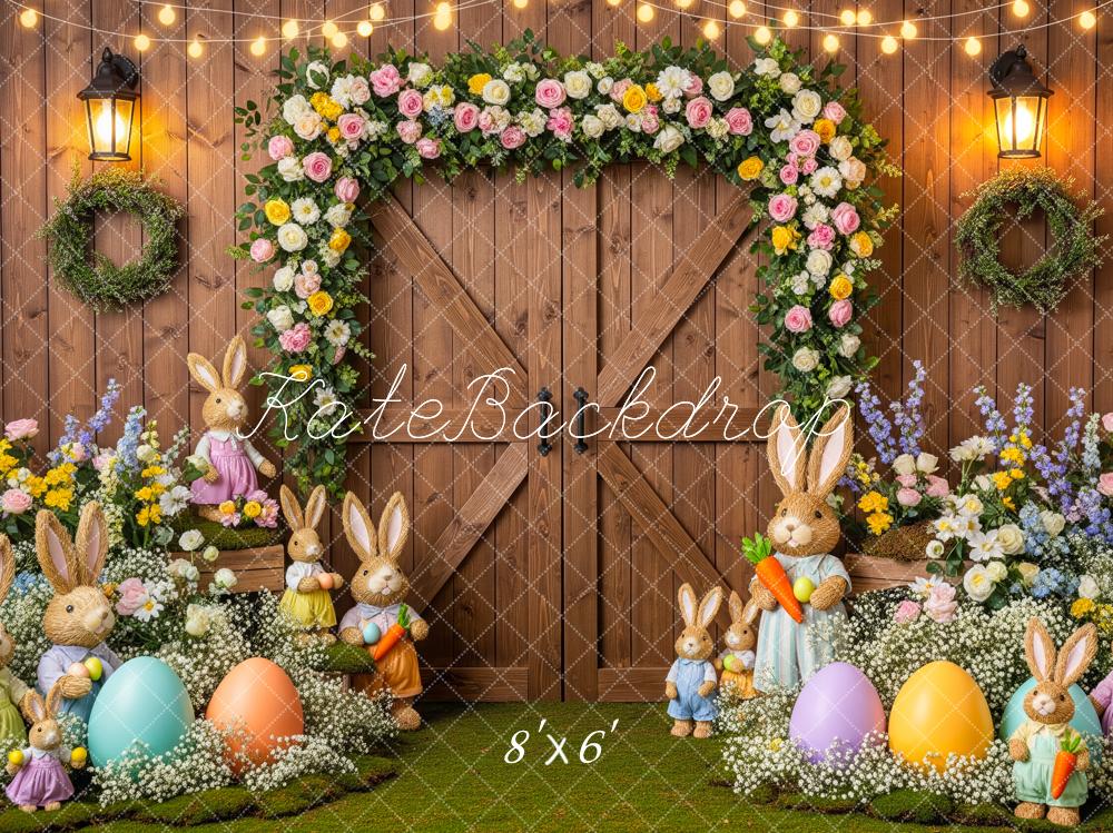 Kate Easter Bunny Flower Arch Wooden Barn Eggs Backdrop Designed by Patty Roberts
