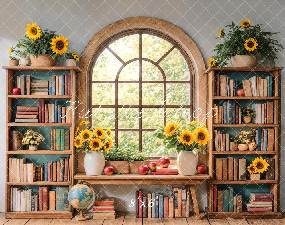 Kate Graduation Sunflower Bookshelf Window Backdrop Designed by Emetselch