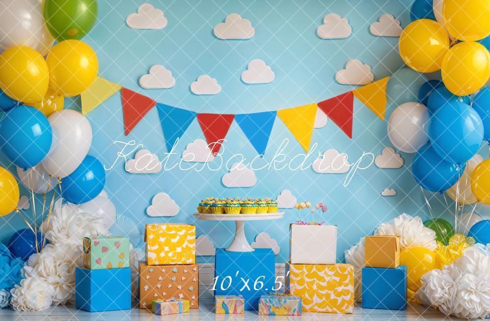 Kate Birthday Party Colorful Toy Balloons Backdrop Designed by Emetselch