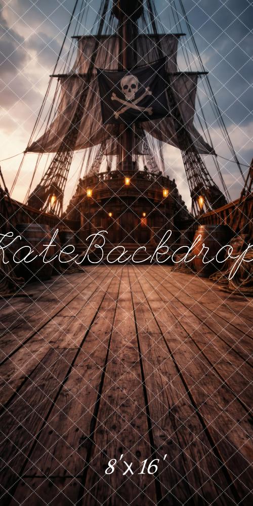 Kate Sweep Pirate Ship Wooden Deck Printed Backdrop Designed by Vertigo Productions
