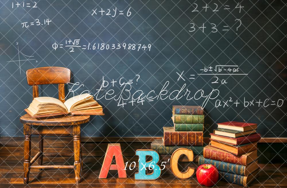 Kate Graduation School Chalkboard Classroom Books Backdrop Designed by Emetselch