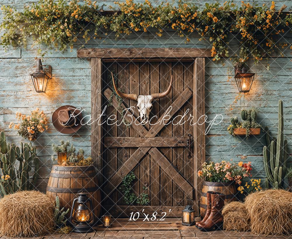 SALE Kate Western Cowboy Rustic Barn Door Backdrop Designed by Emetselch