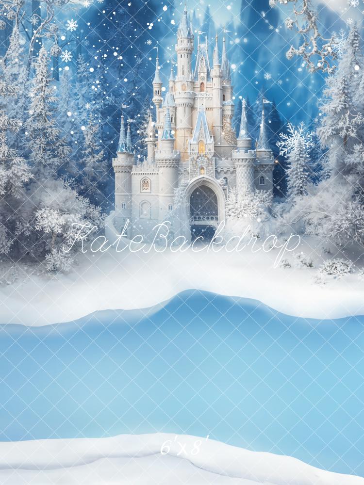 Kate Winter Castle Snow Forest Frozen Backdrop Designed by Emetselch