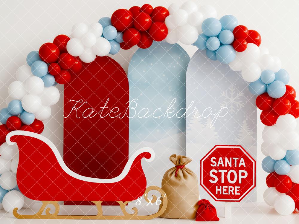 Fondo de globos de Santa en trineo de Navidad diseñado por Patty Roberts