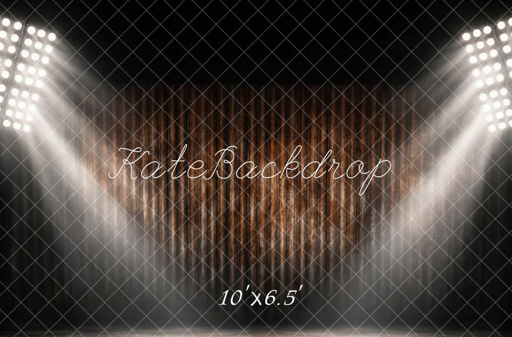 Kate Sports Stage Spotlights Brown Curtain Backdrop Designed by Mini MakeBelieve