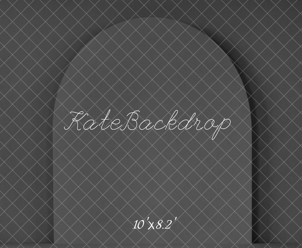Kate Minimalist Gray Arch Shapes Printed Backdrop Designed by Kate Image