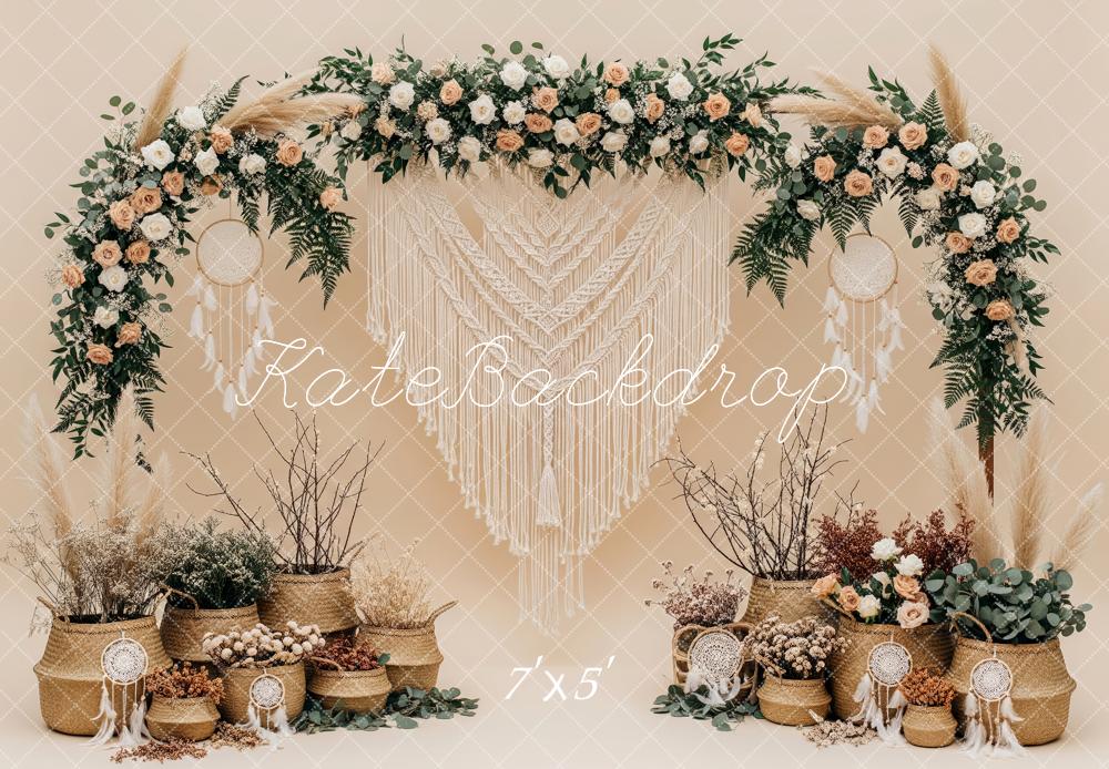 Kate Spring Mother's Day Flower Arch Macrame Dreamcatcher Basket Floral Backdrop Designed by Patty Roberts
