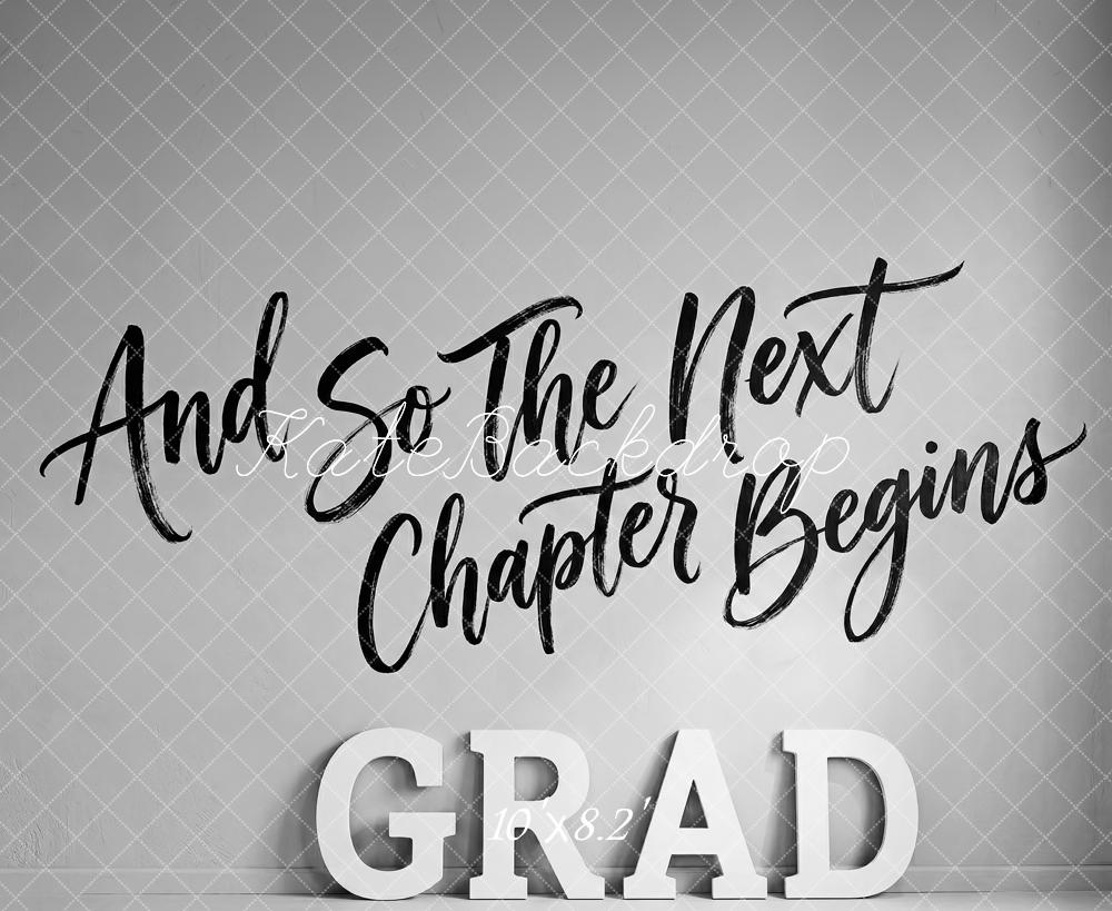 Kate Graduation Black White Grad Letters Quote Printed Backdrop Designed by Patty Roberts