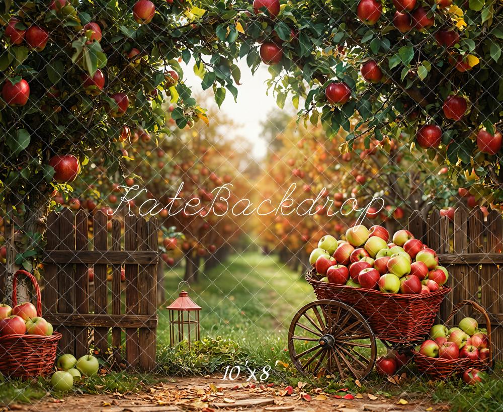 Fall Apple Orchard Cart Harvest Foto Achtergrond Designed by Emetselch