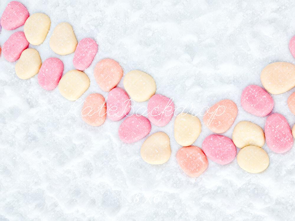 Kate Pastel Candy Hearts Snow Texture Floor Backdrop Designed by Patty Roberts