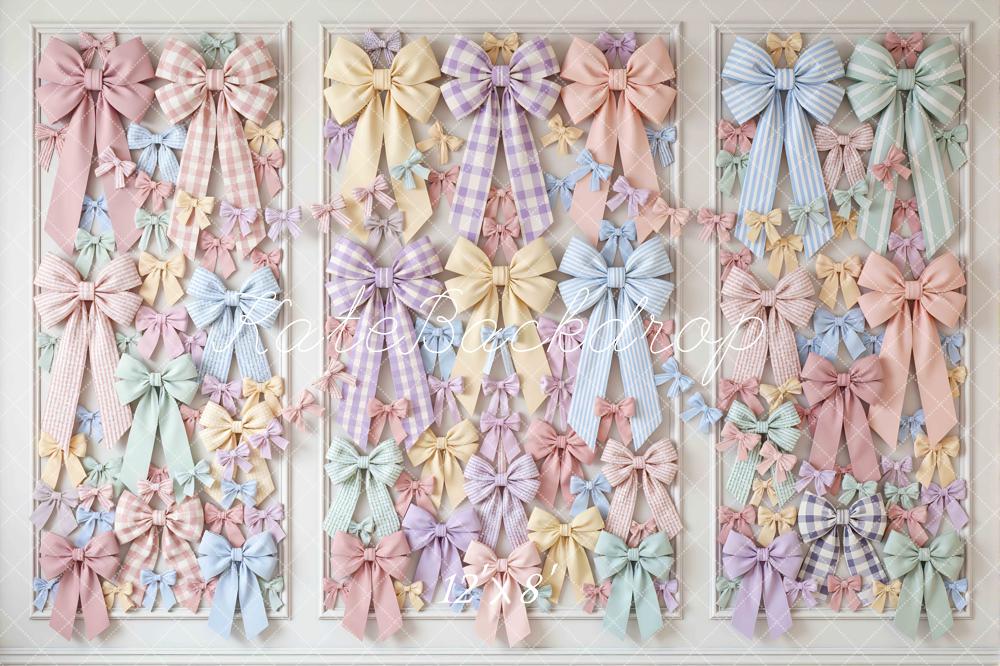 Kate Pastel Bow Wall Panel Printed Backdrop Designed by Mini MakeBelieve