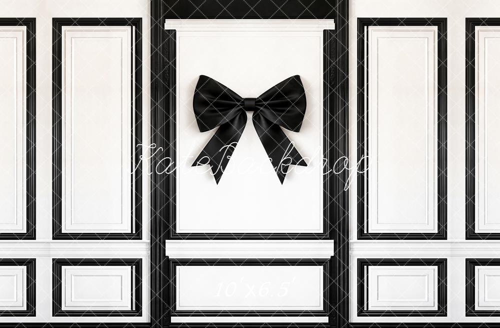 Kate Black White Panel Wall with Bow Backdrop Designed by Emetselch