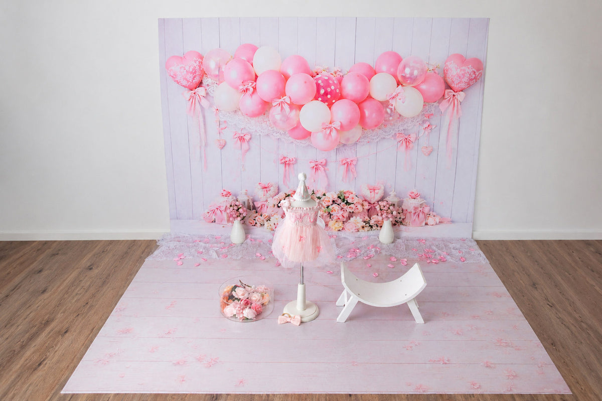 Kate Pink Balloon Flower Cakesmash Photo Kit Photography Backdrops&Props Themed Bundle(US ONLY)