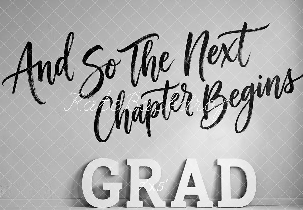 Kate Graduation Black White Grad Letters Quote Printed Backdrop Designed by Patty Roberts