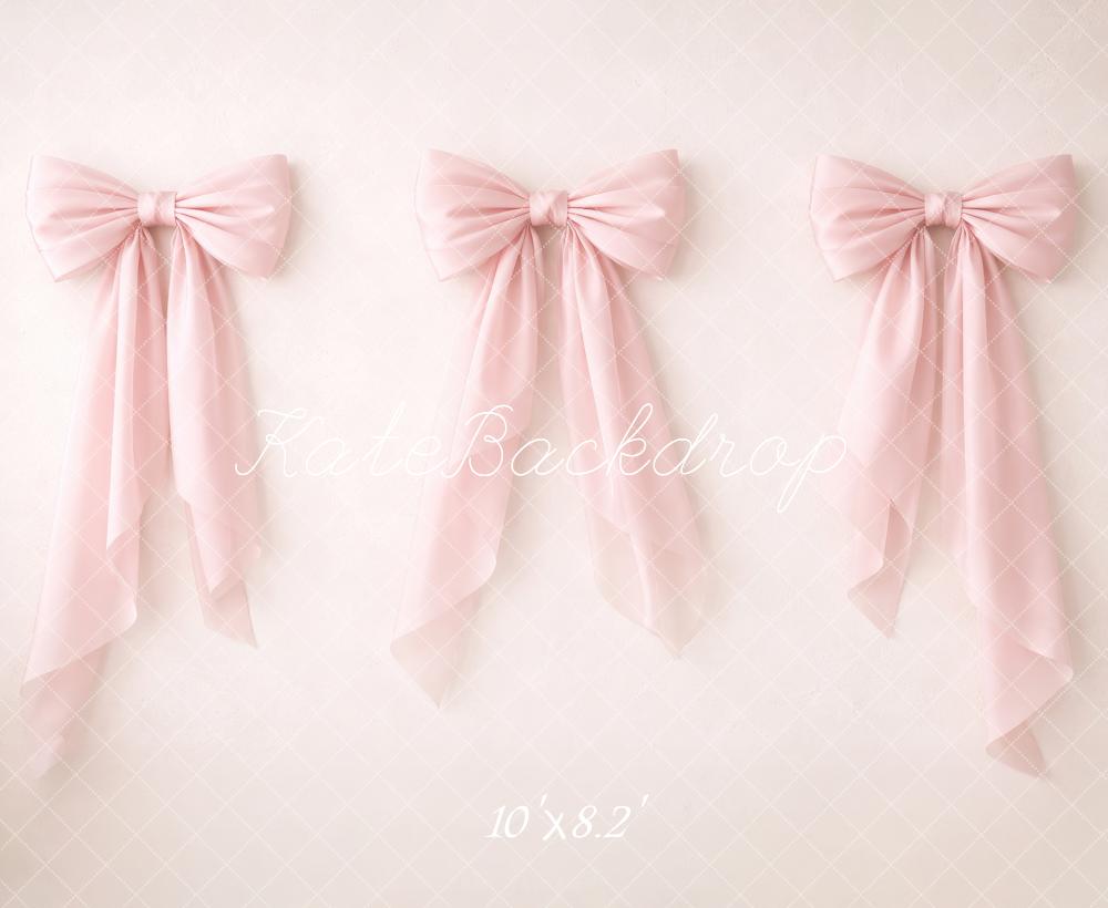 Kate Prom Pink Three Bows Printed Backdrop Designed by Megan Leigh Photography