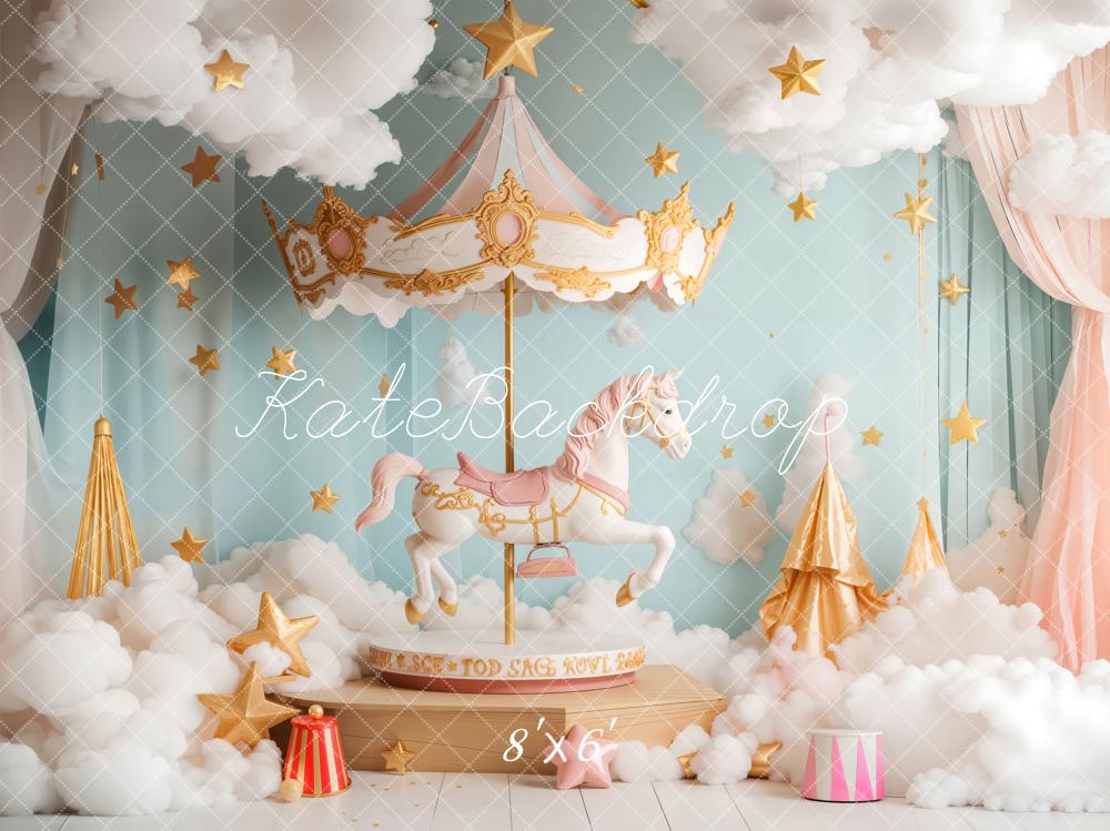 Kate Cake Smash Carousel Fantasy Cloud Backdrop Designed by Emetselch