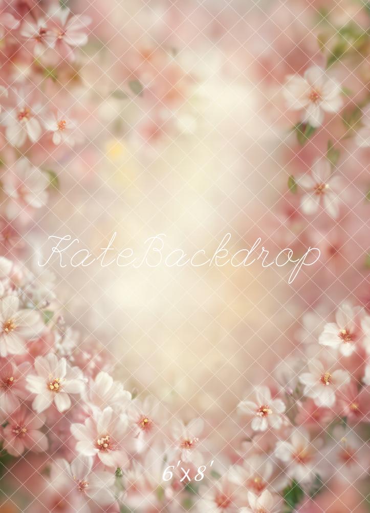 Kate Spring Floral Bokeh Pink Backdrop Designed by Emetselch
