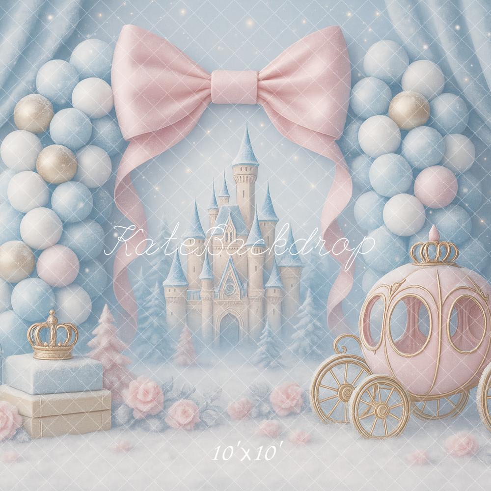 Fondo de carroza de princesa del castillo de cuento de hadas diseñado por Ashley Paul
