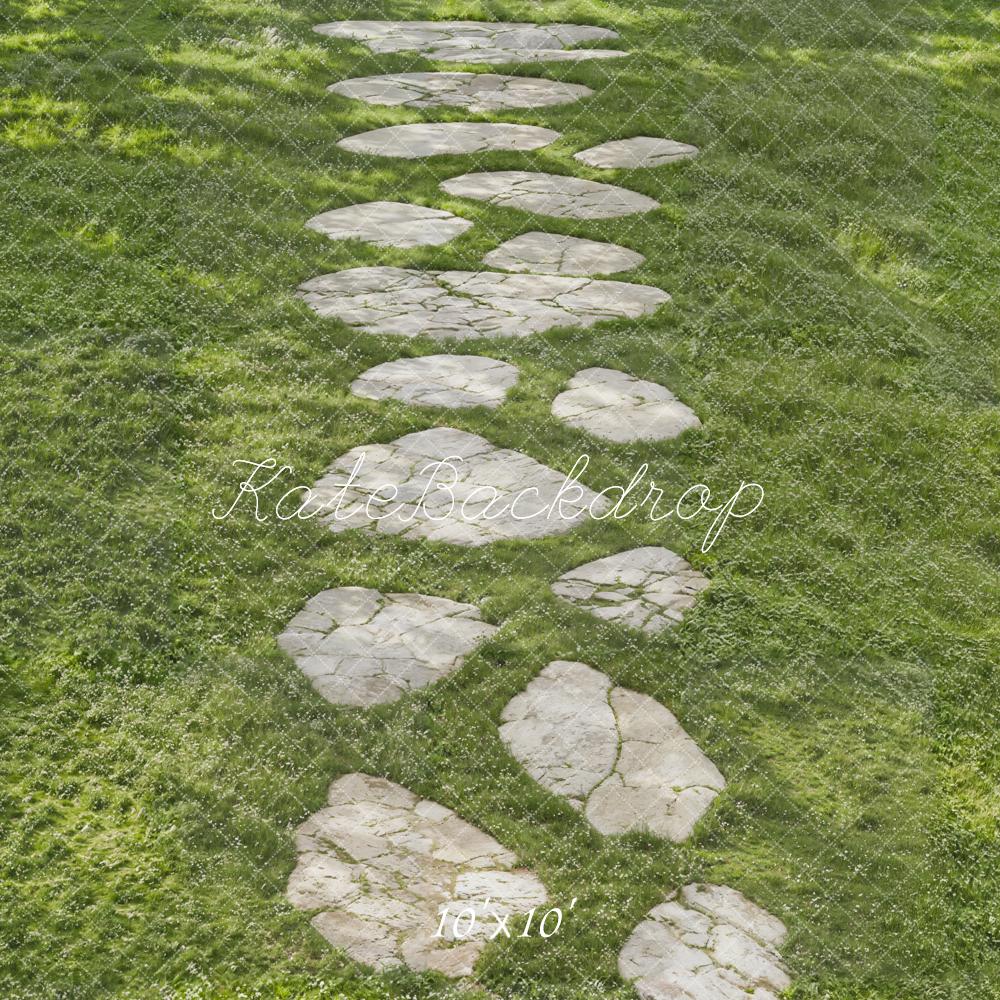 Kate Stone Pathway on Green Grass Printed Backdrop Designed by Kate Image
