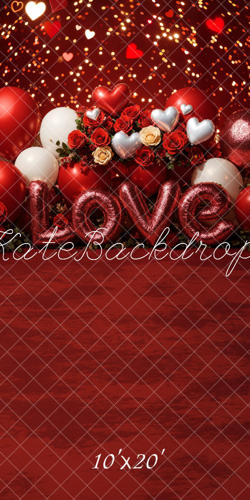 Valentijnsdag Liefde Ballonnen Rozen Foto Achtergrond Designed by Emetselch