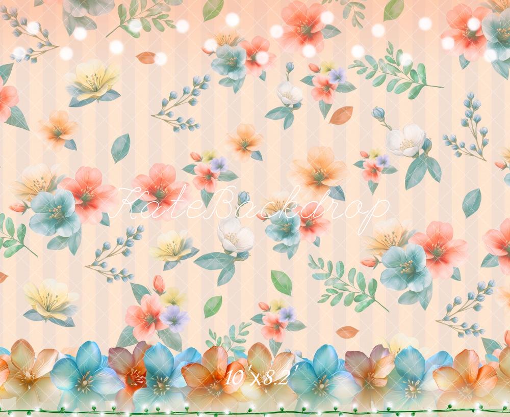 Kate Floral Pastel Pattern Backdrop Designed by Laura Bybee