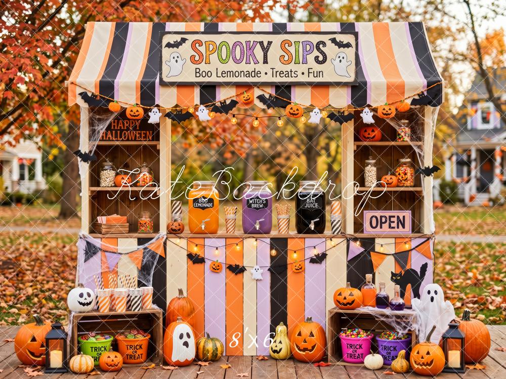 Kate Halloween Spooky Sips Beverage Booth Printed Backdrop Designed by Patty Roberts