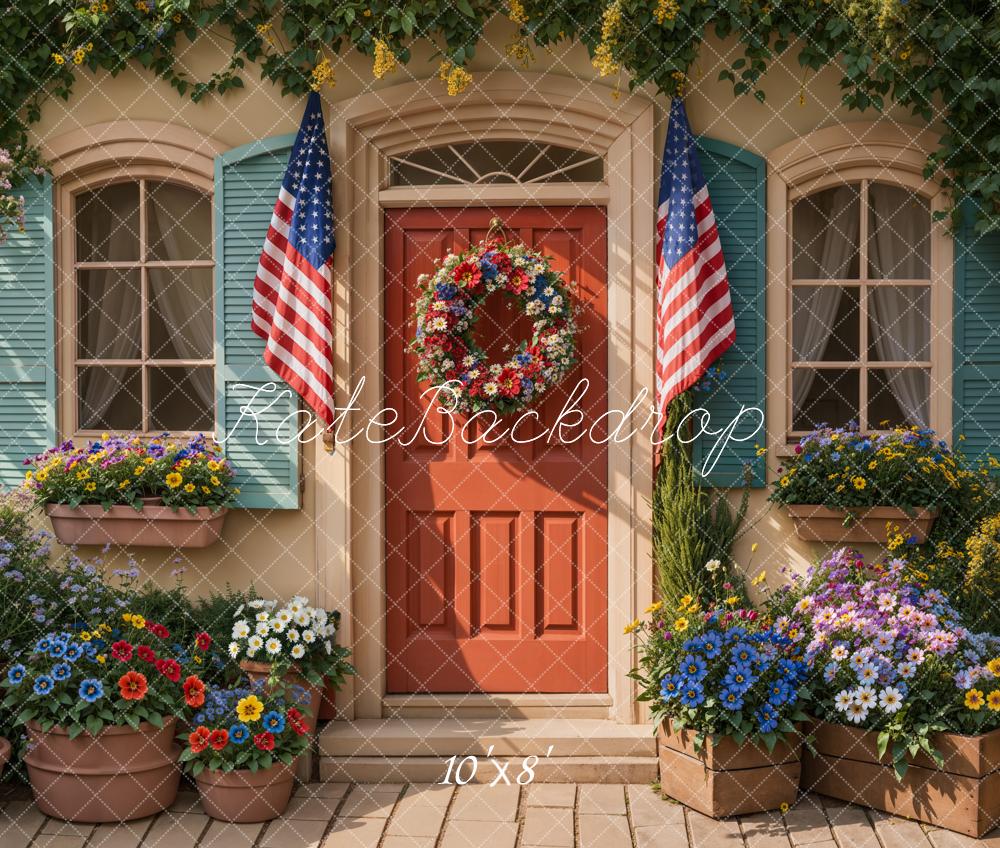 Día de la Independencia Bandera Floral de Porche Fondo Diseñado por Emetselch