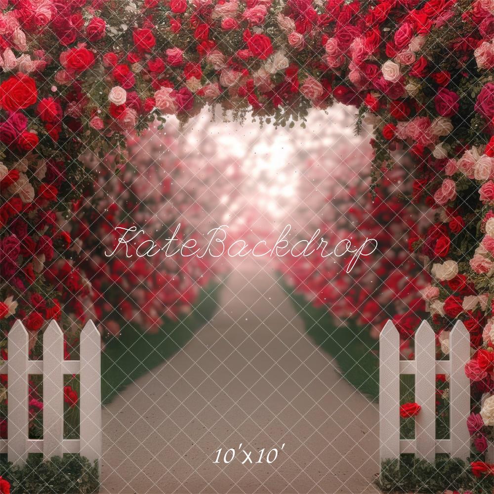 Kate Valentine Flower Arch Romantic Path Backdrop Designed by Mini MakeBelieve