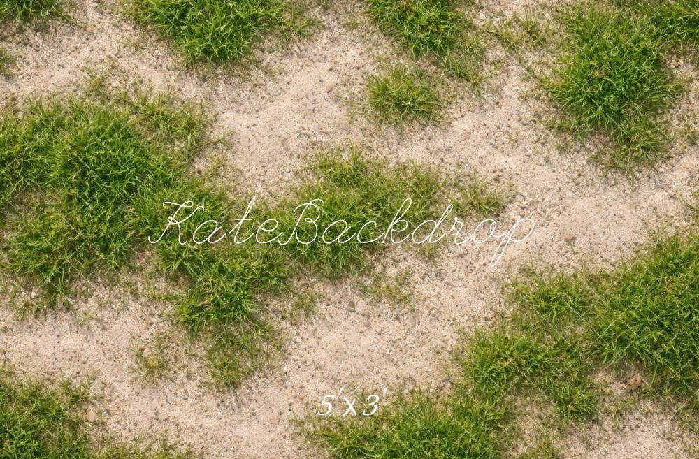 Kate Patchy Grass and Sand Floor Printed Backdrop Designed by Vertigo Productions