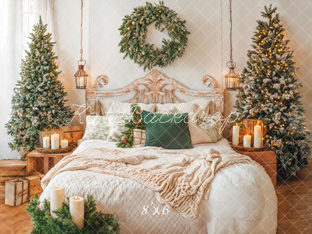 Kate Christmas Headboard Bedroom Trees Cozy Backdrop Designed by Emetselch